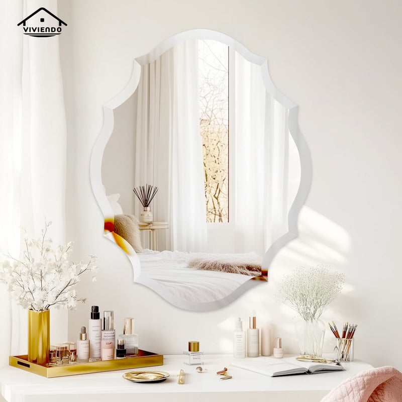 Viviendo Wall Mirror 60x80cm Beveled Edge Mirrors Frameless Decorative