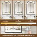 Viviendo Arch Bathroom Wall Mirror Anti-Fog LED Vanity Makeup Mirrors 50x90cm