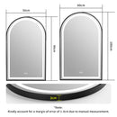 Viviendo Arch Bathroom Wall Mirror Anti-Fog LED Vanity Makeup Mirrors