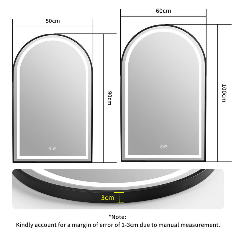 Viviendo Arch Bathroom Wall Mirror Anti-Fog LED Vanity Makeup Mirrors