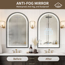 Viviendo Arch Bathroom Wall Mirror Anti-Fog LED Vanity Makeup Mirrors 60x100cm