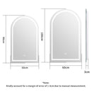 Viviendo Arch Bathroom Wall Mirror Anti-Fog Vanity Makeup LED Mirrors 50x90cm