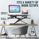 Viviendo Height Adjustable Desk Riser Sit Stand Computer Office Keyboard Shelf 510mm height and 15kg Load Black