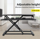 Viviendo Height Adjustable Desk Riser Sit Stand Computer Office Keyboard Shelf 510mm height and 15kg Load Black