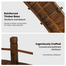 HortiKRAFT Wooden Garden Bridge 35cm Outdor Decor Yard Arc Creek Fir Wood