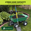 Hortikraft Heavy Duty Garden Dump Cart Wagon  Hand Trailer Trolley 270kg Capacity