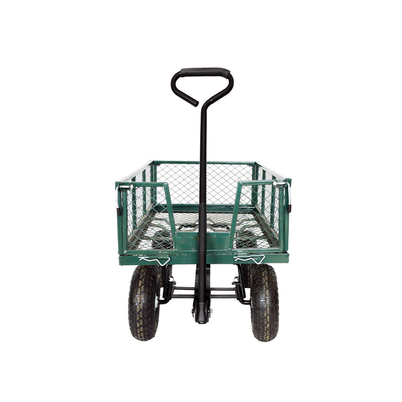 Hortikraft Heavy-Duty Garden Cart Utility Steel Mesh Wagon Outdoor Yard 300kg Capacity