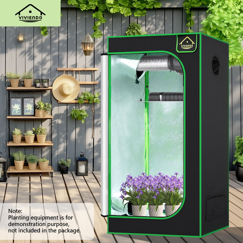 Viviendo Grow Tent Kits Hydroponics Indoor Plant Room 90x50x160cm 600D Oxford