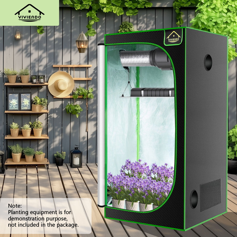 Viviendo Grow Tent Kits Hydroponics Indoor Plant Room 1x1x2M 600D Oxford