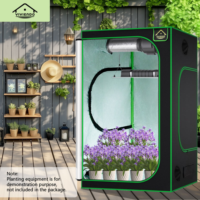 Viviendo Grow Tent Kits Hydroponics Indoor Plant Room 1.2x1.2x2M 600D Oxford