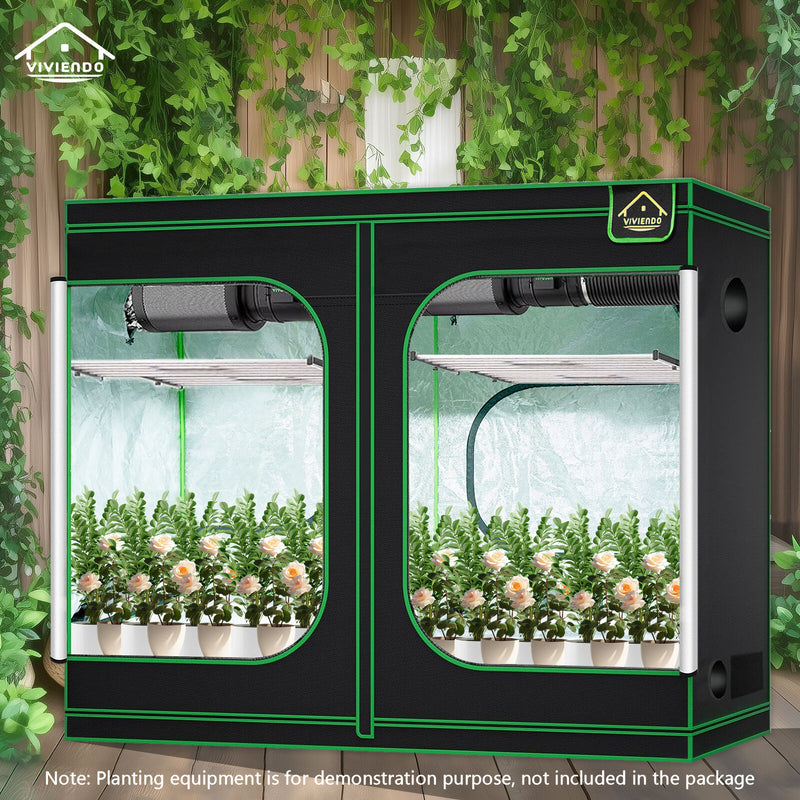 Viviendo Grow Tent Kits Hydroponics Indoor Plant Room 1.2x2.4x2M 600D Oxford