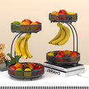 Viviendo 2 Tier Fruit Bowl Metal Kitchen Fruit and Vegetable Storage Basket