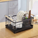 Viviendo Dish Drying Rack, Kitchen Counter Dish Drainer with Cutlery Holder, Drip Tray and Handles