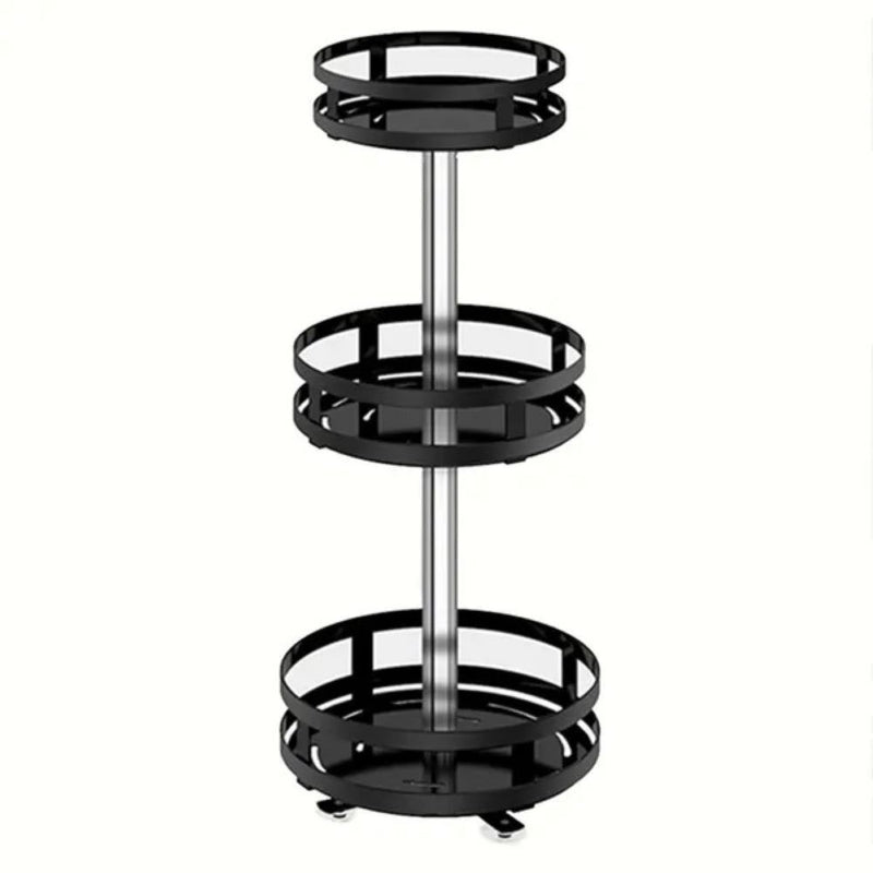 Viviendo Round Rotating Kitchen Storage Spice Organiser Rack for Pantry Bathroom - 3 Tier