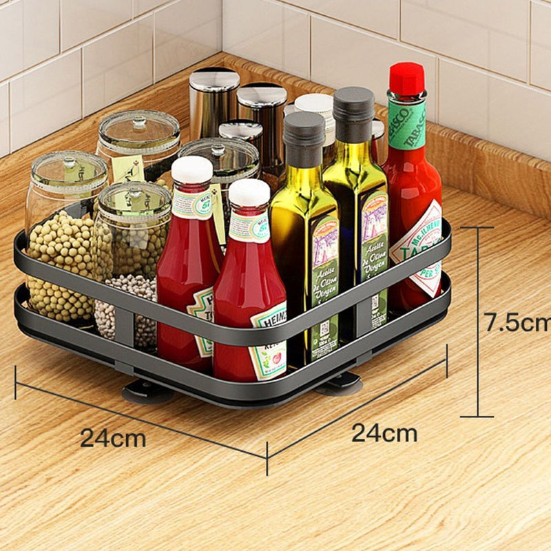 Viviendo Square Rotating Kitchen Storage Spice Organiser Rack for Pantry Bathroom