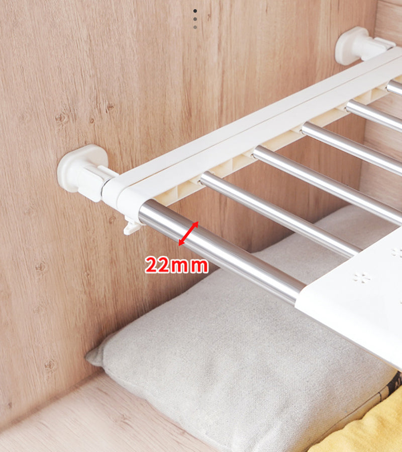 Viviendo Adjustable Closet Racking DIY Extendable Wall Mounted Wardrobe Expandable Clothes Organiser