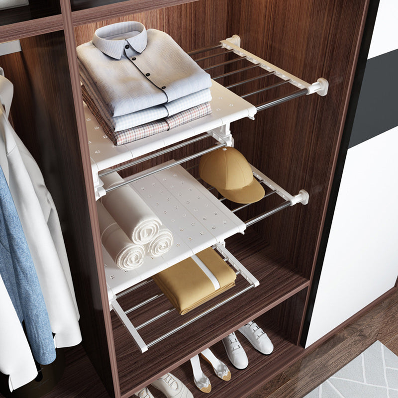 Expandable Shelves Wardrobe Storage Closet Organiser Cupboard Storage  Organiser, Tension Shelf Separator,Airing Cupboard Shelves Adjustable  Storage