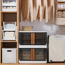 Viviendo 32L Stackable Storage Containers Large Foldable Organizer Storage Wardrobe Boxes - Grey