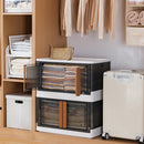 Viviendo 32L Stackable Storage Containers Large Foldable Organizer Storage Wardrobe Boxes - Grey