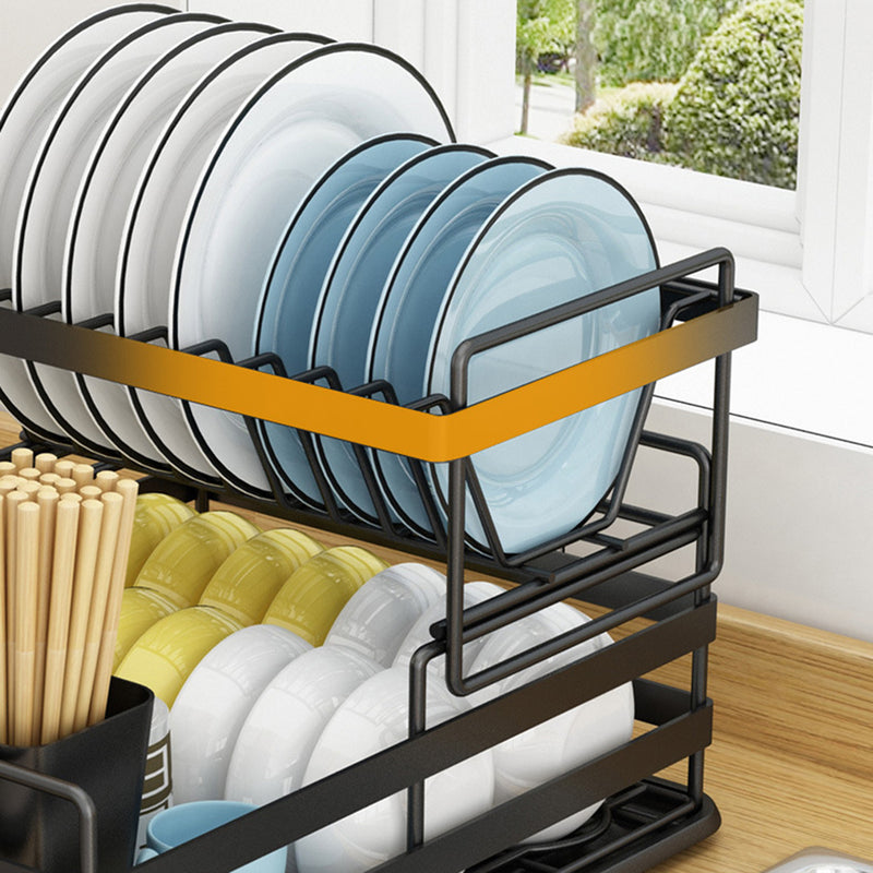 Viviendo Dish Drying Rack, Kitchen Counter Dish Drainer with Cutlery  Holder, Drip Tray and Handles