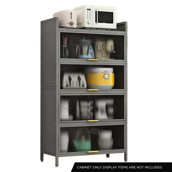 Viviendo 5 Tier Kitchen Storage Shelves Shelving Rack in Carbon Steel with Doors