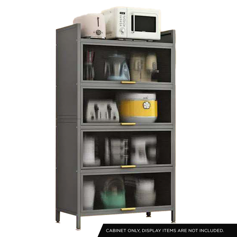Viviendo 5 Tier Kitchen Storage Shelves Shelving Rack in Carbon Steel with Doors