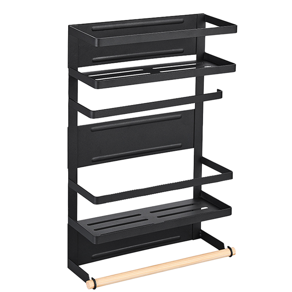 Viviendo Magnetic Fridge Storage Shelf with Paper Towel Holder Kitchen Spice Rack Organiser