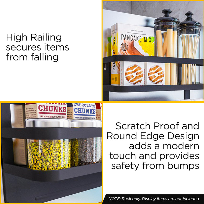 Viviendo Magnetic Fridge Storage Shelf with Paper Towel Holder Kitchen Spice Rack Organiser