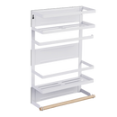 Viviendo Magnetic Fridge Storage Shelf with Paper Towel Holder Kitchen Spice Rack Organiser - White