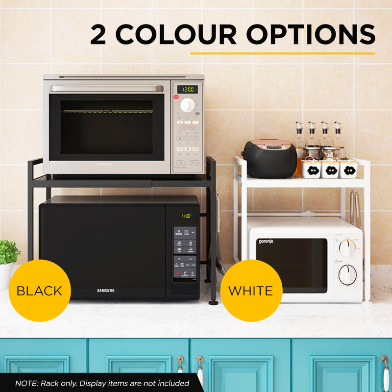 Viviendo Microwave Oven Shelf Rack Adjustable Metal Kitchen Organiser Storage 2 Tier