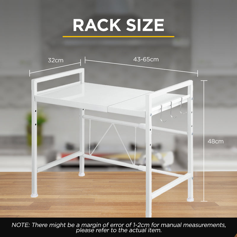 Viviendo Microwave Oven Shelf Rack Adjustable Metal Kitchen Organiser Storage 2 Tier