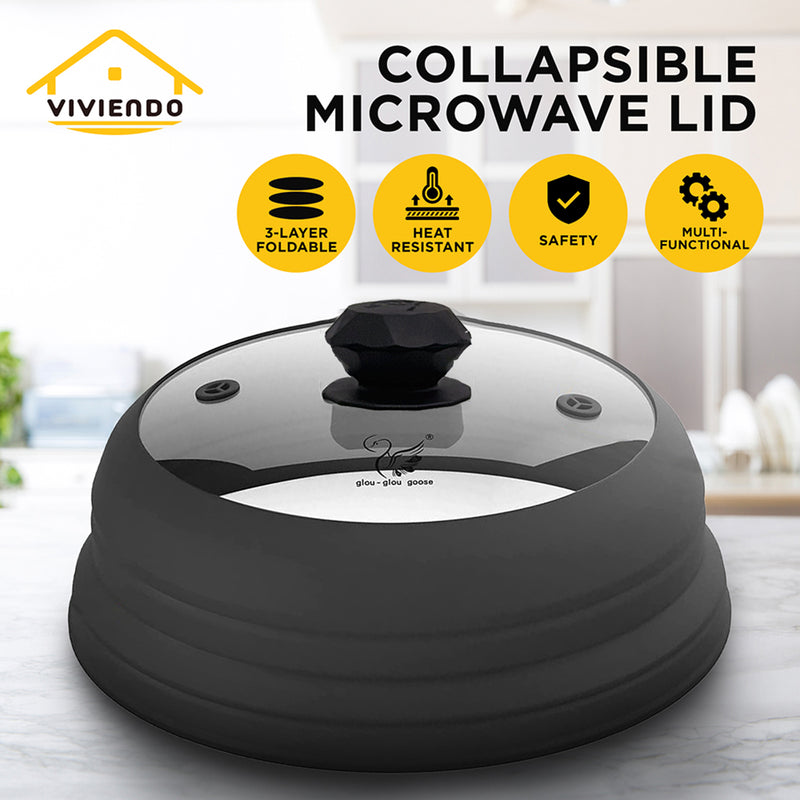 Microwave Vented Glass Cover and Multifunction Silicone Splatter Guard Lid