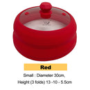 Microwave Vented Glass Cover and Multifunction Silicone Splatter Guard Lid - Red Large