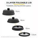 Microwave Vented Glass Cover and Multifunction Silicone Splatter Guard Lid - Red Large