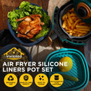 Viviendo Glass and Silicone Air Fryer Pot with Non-Stick Liner Tray Oven Microwave Dishwasher Safe