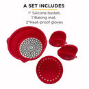 Viviendo Glass and Silicone Air Fryer Pot with Non-Stick Liner Tray Oven Microwave Dishwasher Safe