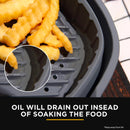 Viviendo Glass and Silicone Air Fryer Pot with Non-Stick Liner Tray Oven Microwave Dishwasher Safe