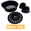 Viviendo Glass and Silicone Air Fryer Pot with Non-Stick Liner Tray Oven Microwave Dishwasher Safe