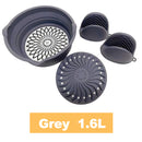 Viviendo Glass and Silicone Air Fryer Pot with Non-Stick Liner Tray Oven Microwave Dishwasher Safe