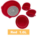 Viviendo Glass and Silicone Air Fryer Pot with Non-Stick Liner Tray Oven Microwave Dishwasher Safe