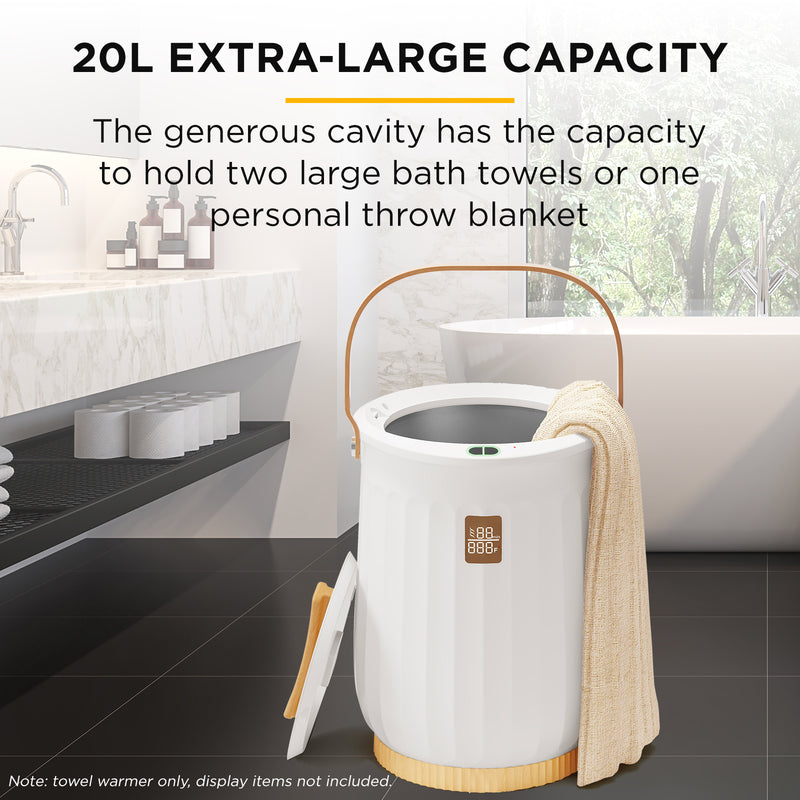Viviendo 20L Luxury Bucket Large Towel Warmer Drying Rapid Heat-Up with LED Display