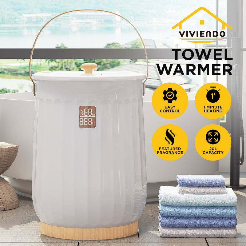 Viviendo 20L Luxury Bucket Large Towel Warmer Rapid Heat-Up with LED Display