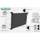 Viviendo 140cm Retractable Stair and Door Safety Gate Fence for Baby & Pet - Black