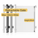 Viviendo 140cm Retractable Stair and Door Safety Gate Fence for Baby & Pet - White