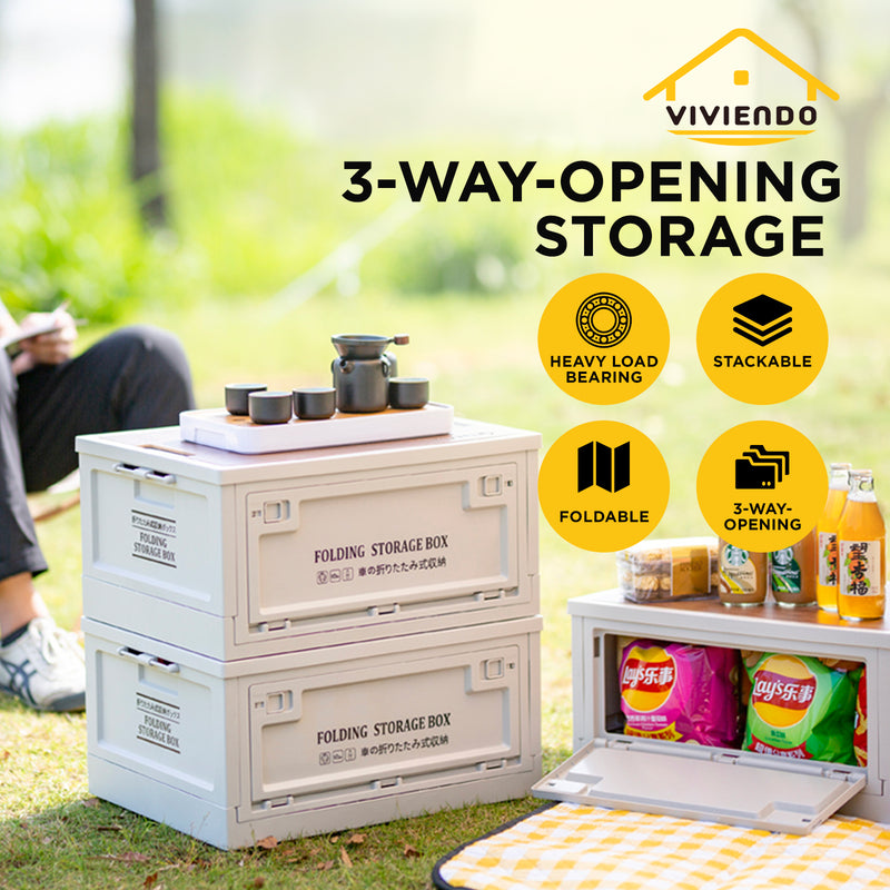 Viviendo Portable Heavy Duty Camping Storage Box Foldable and Stackable Container