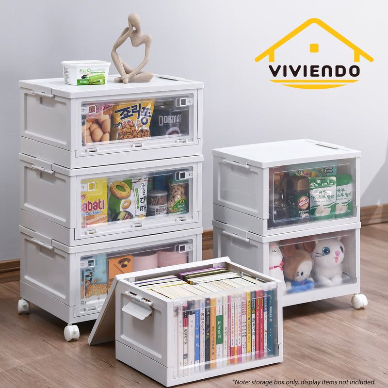 Viviendo 45L Foldable Stackable Home Storage Box with 2 Way Opening - 1 Piece Box