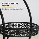 Viviendo 4 Tiers 6 Flower Potted Holders Indoor Metal Plant Stand with Wheels - Round