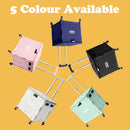 Viviendo 65L Foldable Shopping Trolley Cart Portable Grocery Basket Rolling Wheel with Top Cover