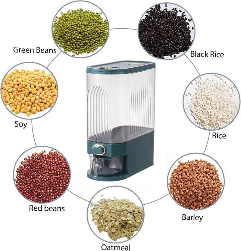 Viviendo Rice Cereal Dispenser Food Storage Container - Green