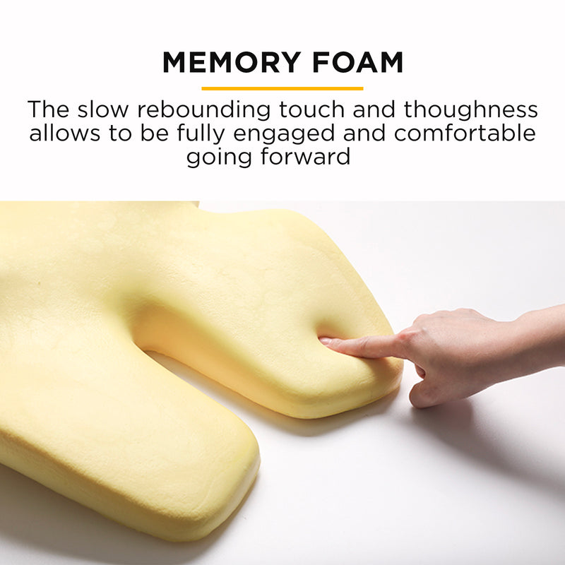 Viviendo Memory Foam Lumbar Support Ergonomic Back Cushion - Grey